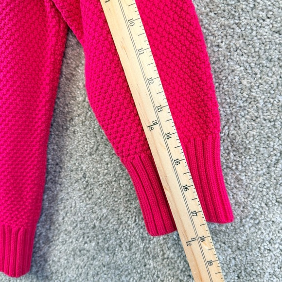 LL Bean Womens Fuchsia Pink Popcorn Knit Cotton Cardigan Sweater 0JBU1 Small - Picture 5 of 7